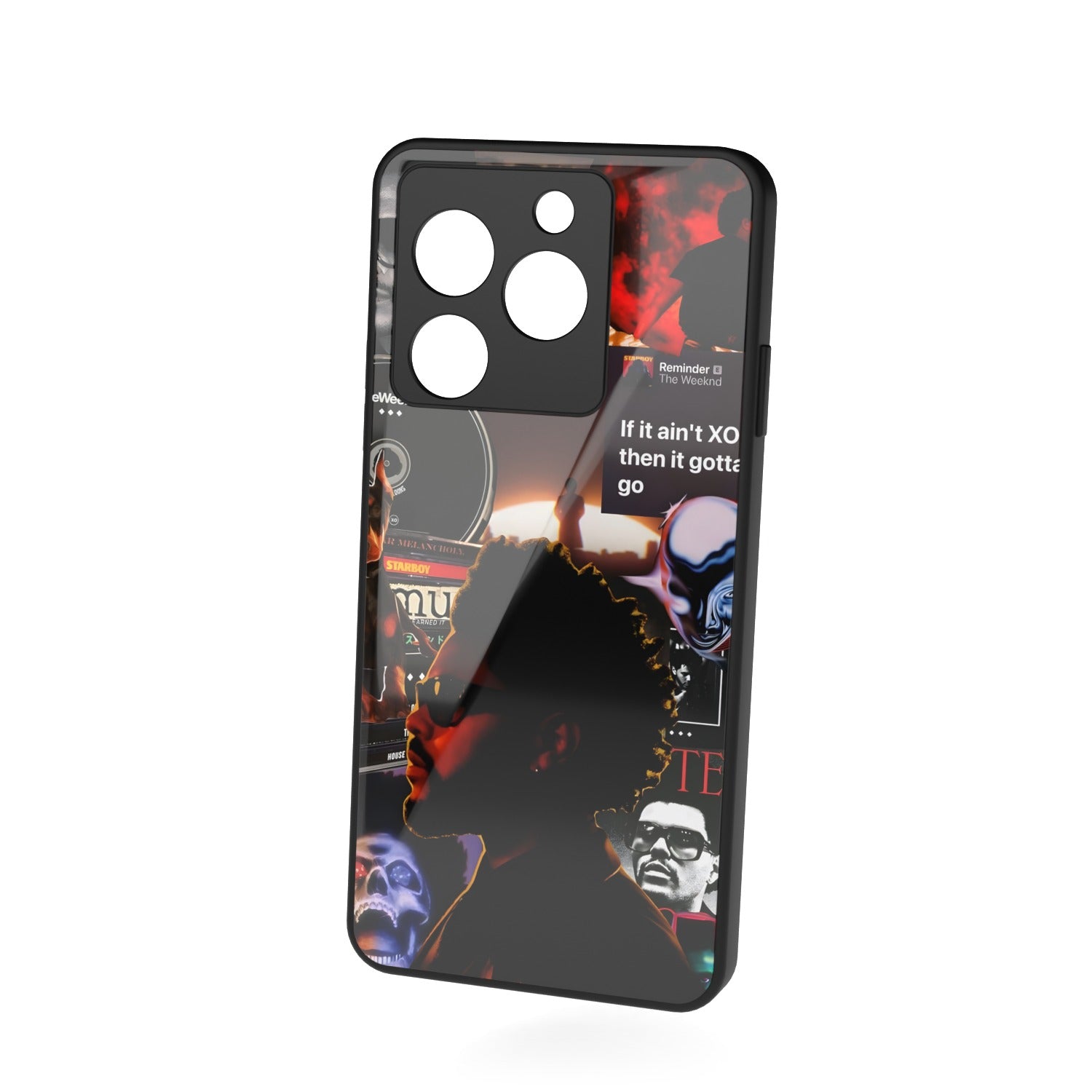 Symphony printed metal phone case - floating back view