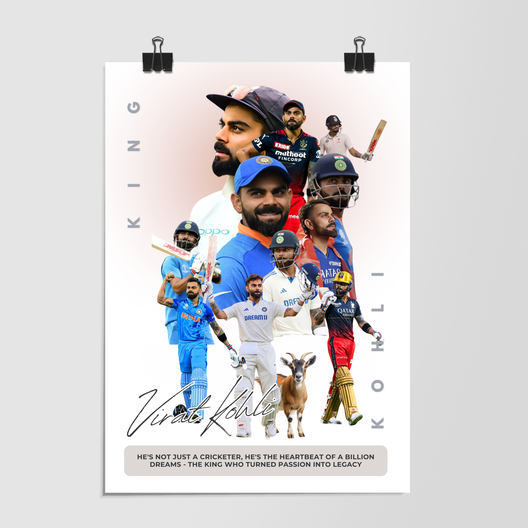 Virat Kohli Heartbeat Of Billion Dreams Quote by Decalz