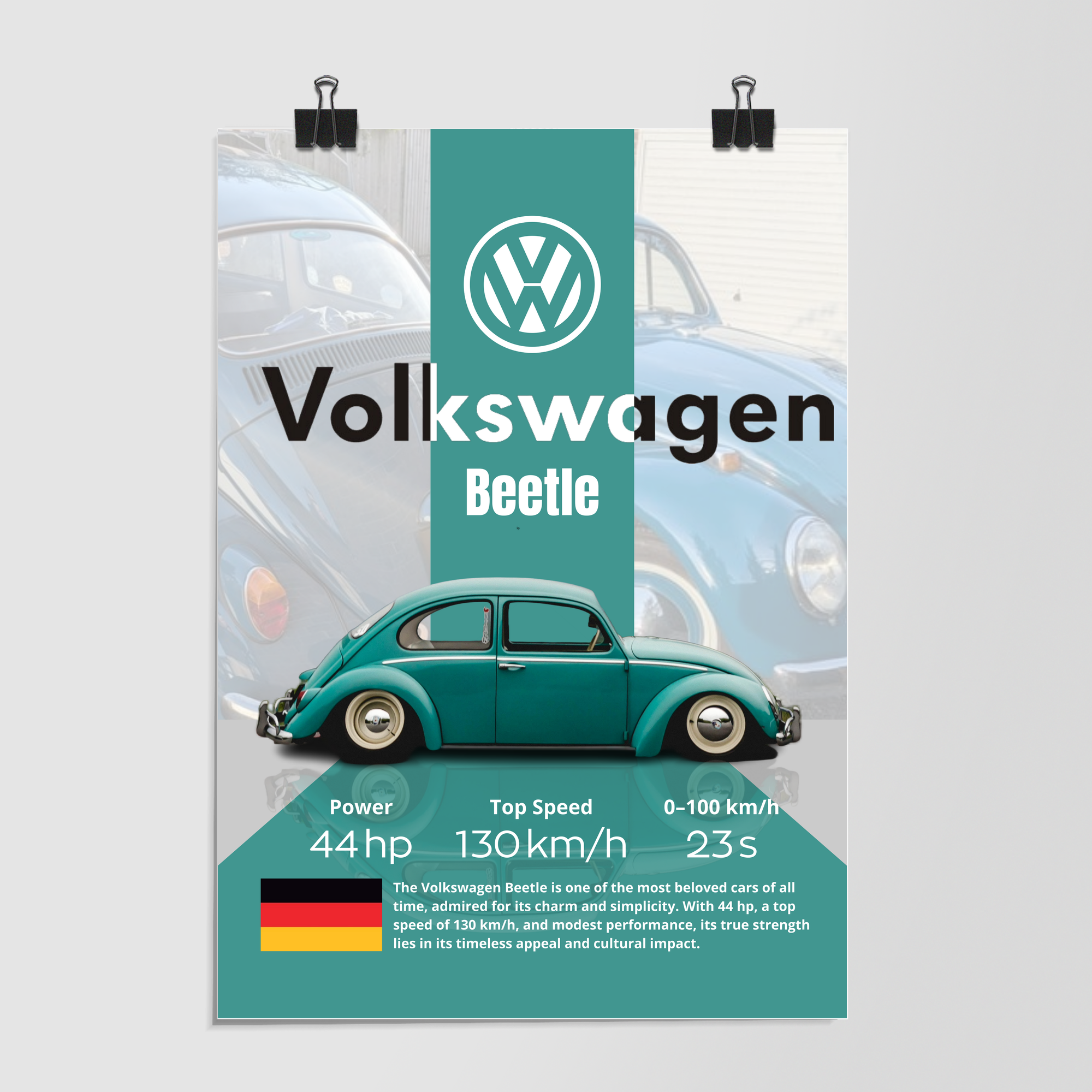 Volkswagen Beetle Teal by Decalz