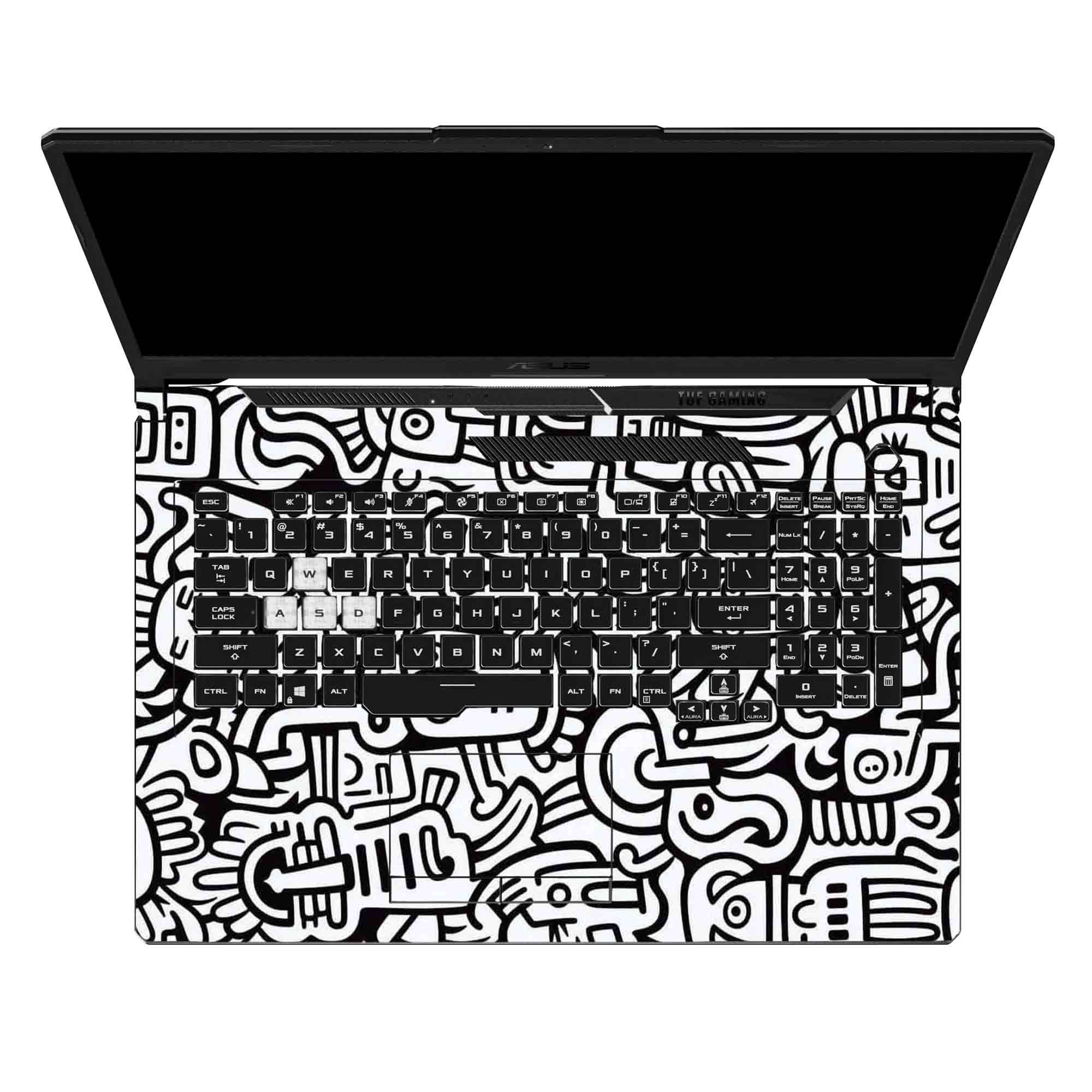 Whimsical Black and White - Laptop Skins
