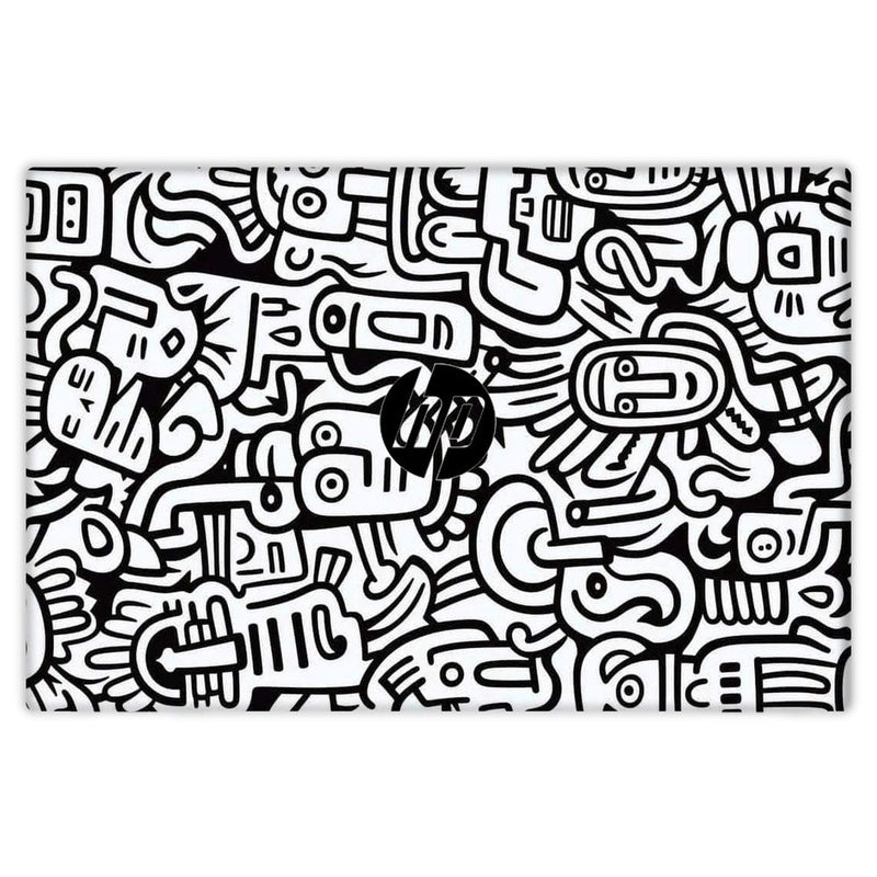 Whimsical Black and White skin on Hp Pavilion 15 EG0008TU,(2D9K5PA,2L9H2PA) by Decalz