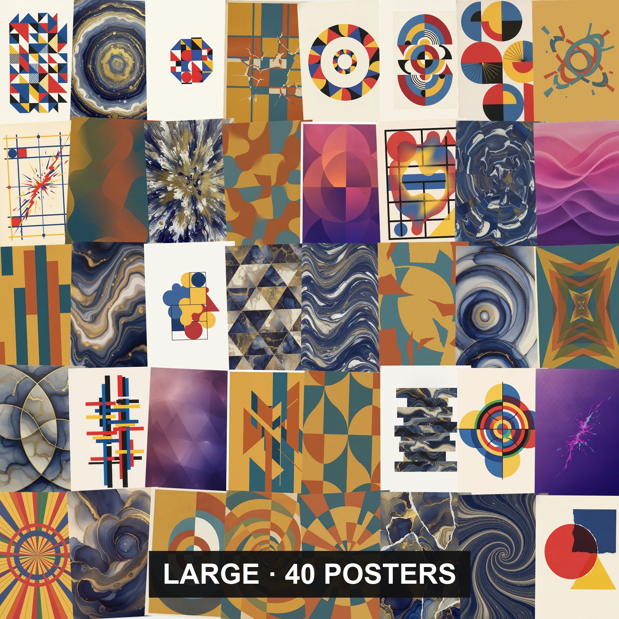 Abstract Poster Bundle - 40 posters, every design shown