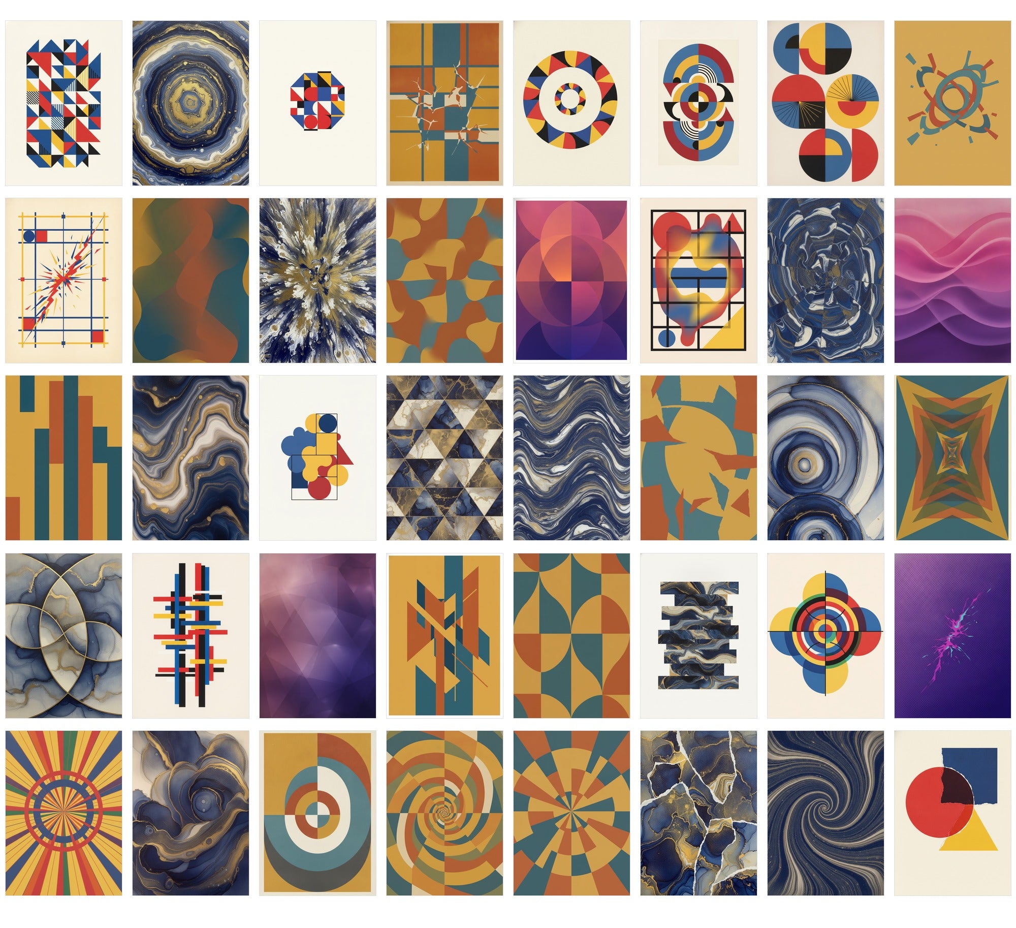 Abstract Poster Bundle - numbered list of every sticker included