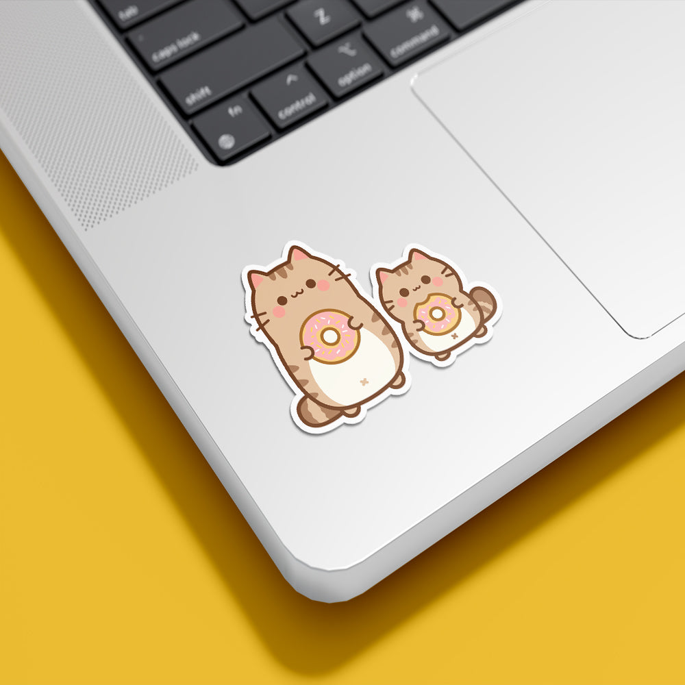 Adorbale Cats With Donuts Sticker