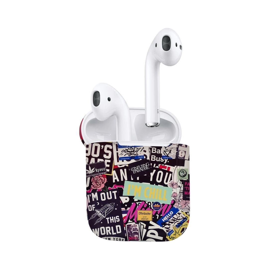 Apple Mobile skins & wraps Sticker Doodle Apple Airpods Skins & Wraps