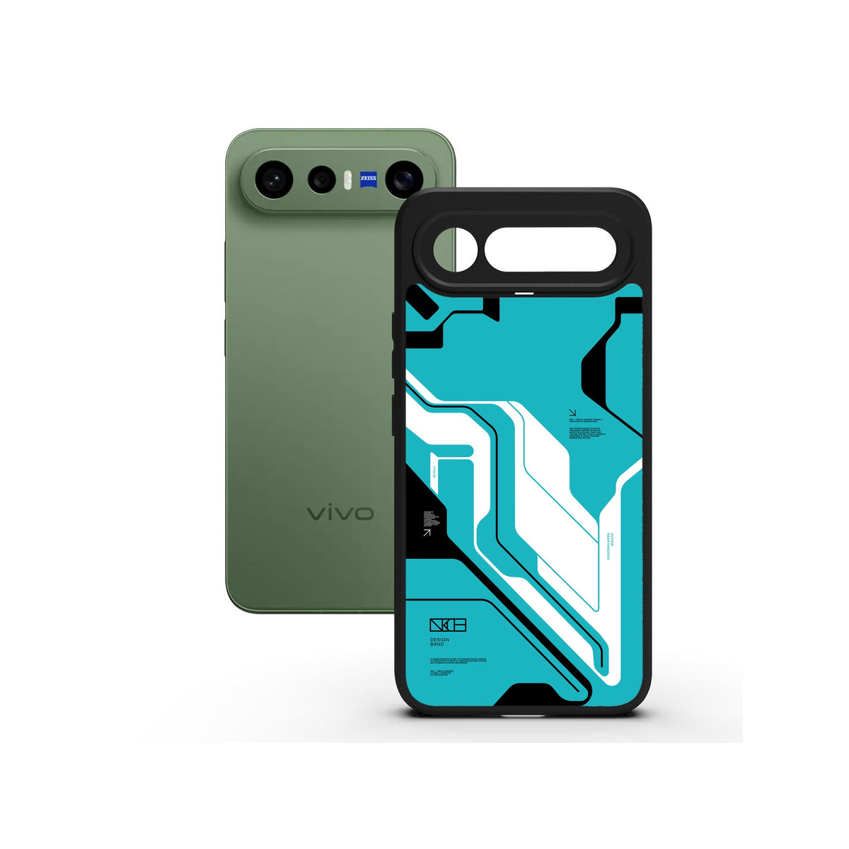 Cyber Blue printed Doyers case, alternate view