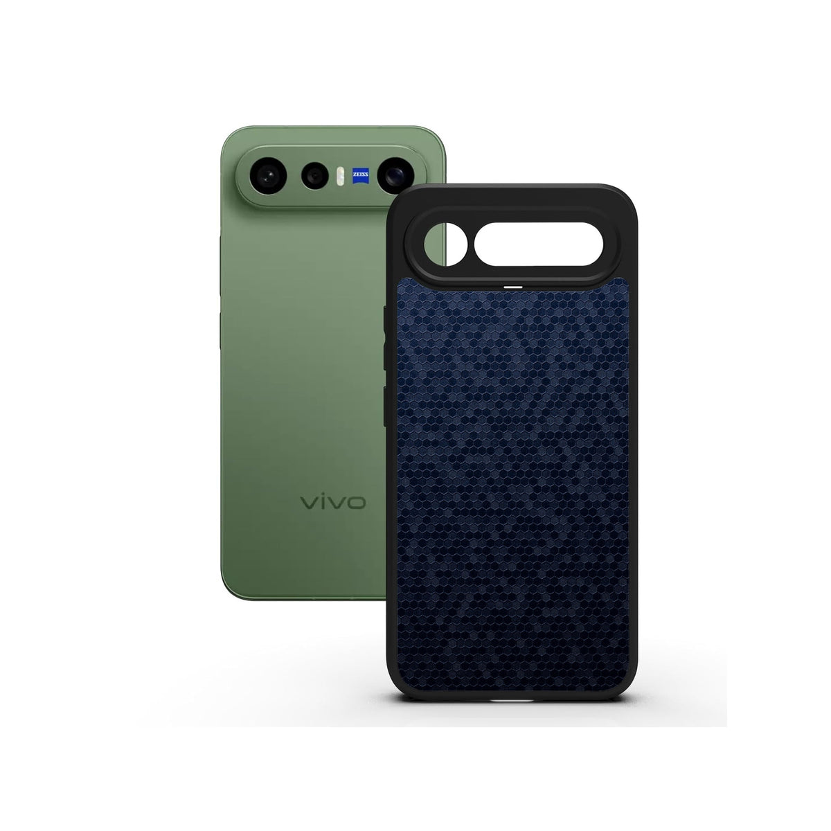 Honeycomb Blue printed Doyers case, alternate view