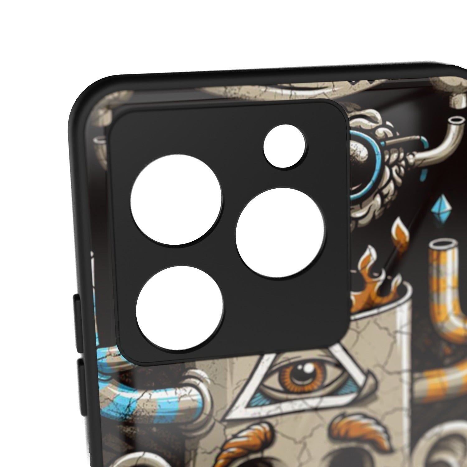 illumineye printed metal phone case - camera close-up