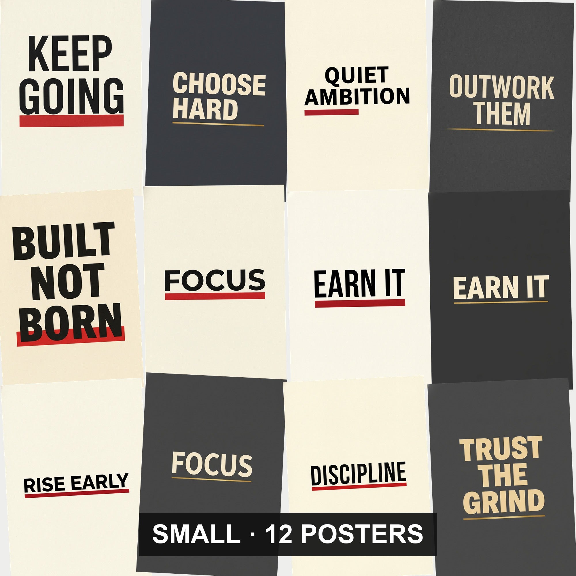 Motivation Poster Bundle - 12 posters, every design shown