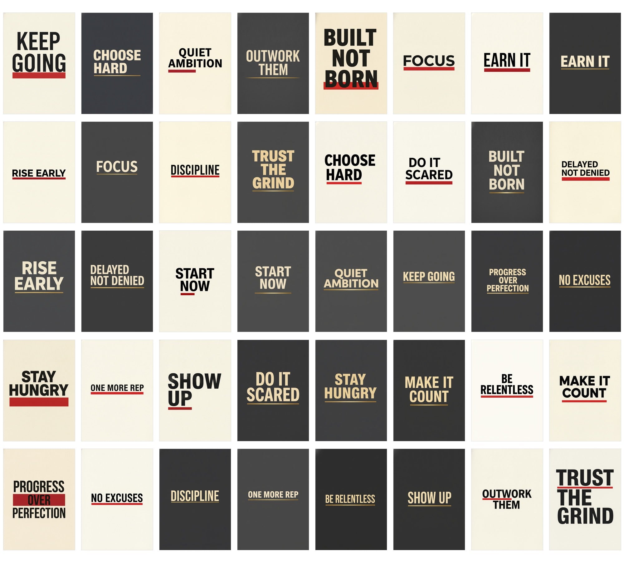 Motivation Poster Bundle - numbered list of every sticker included
