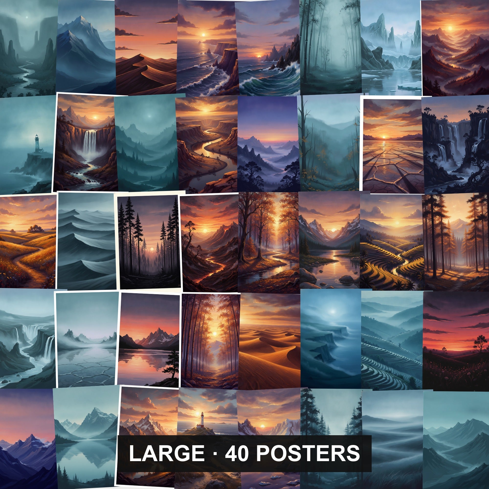 Nature Poster Bundle - 40 posters, every design shown