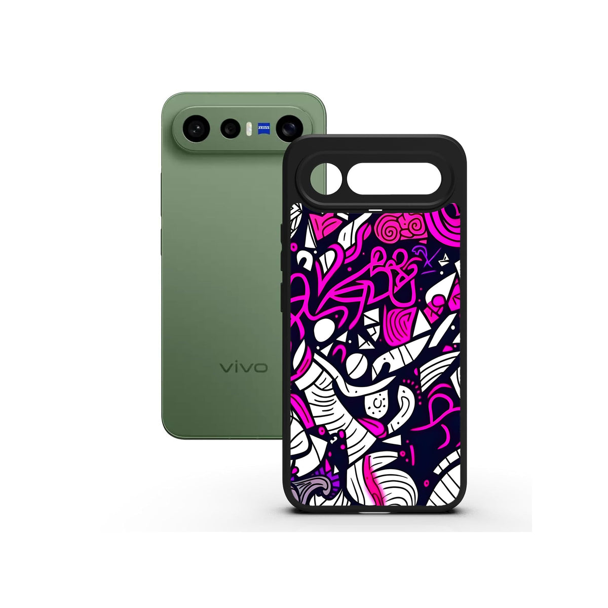 Neon Noir Graffiti printed Doyers case, alternate view