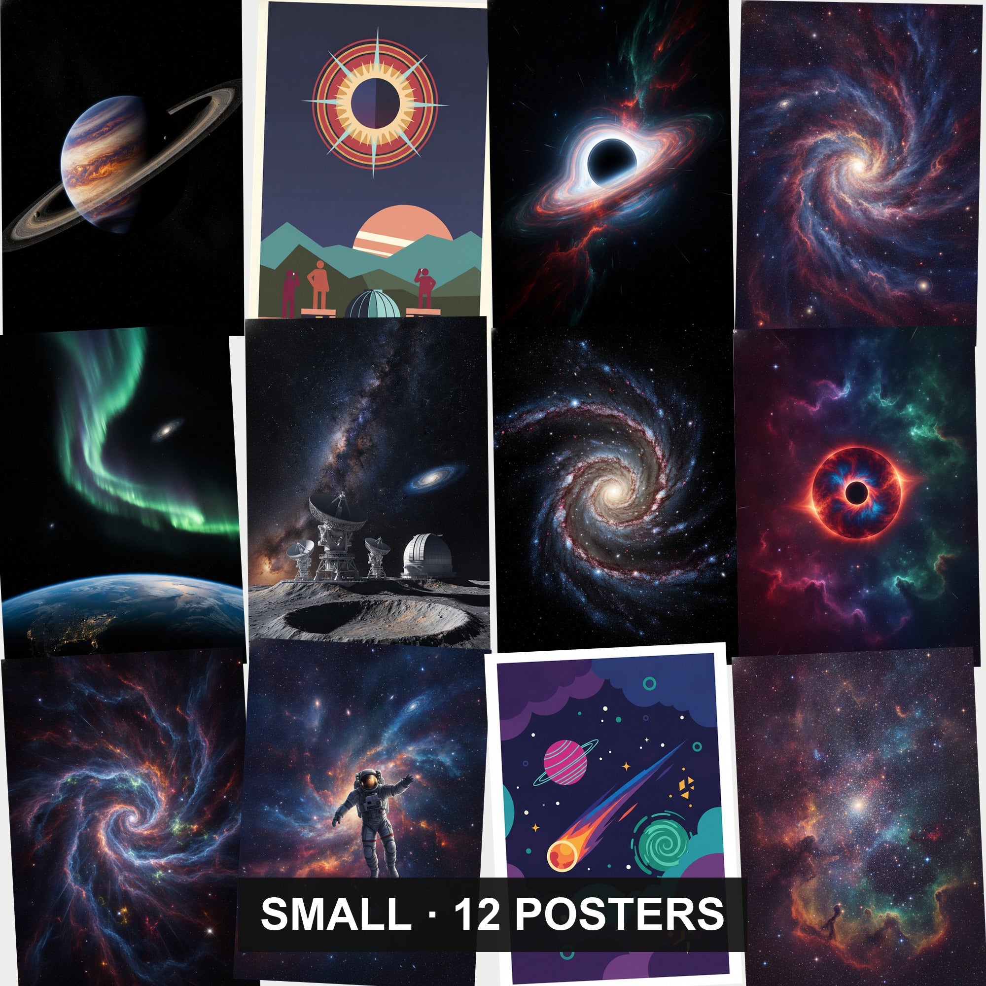 Space Poster Bundle - 12 posters, every design shown