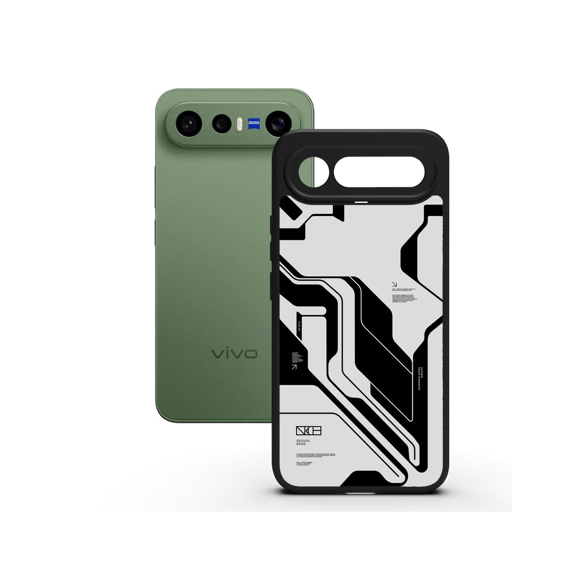 White Cyberpunk printed Doyers case, alternate view