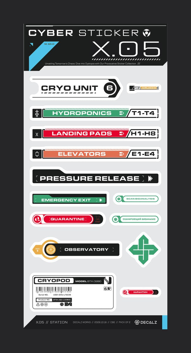 Cyber Sticker X.05 STATION limited edition sticker pack by Decalz