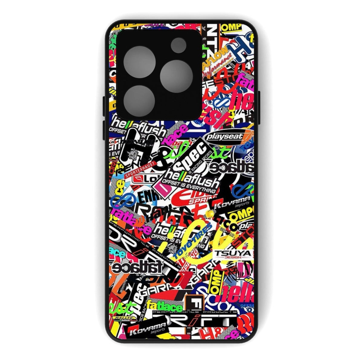 OffSet printed metal phone case - flat back view