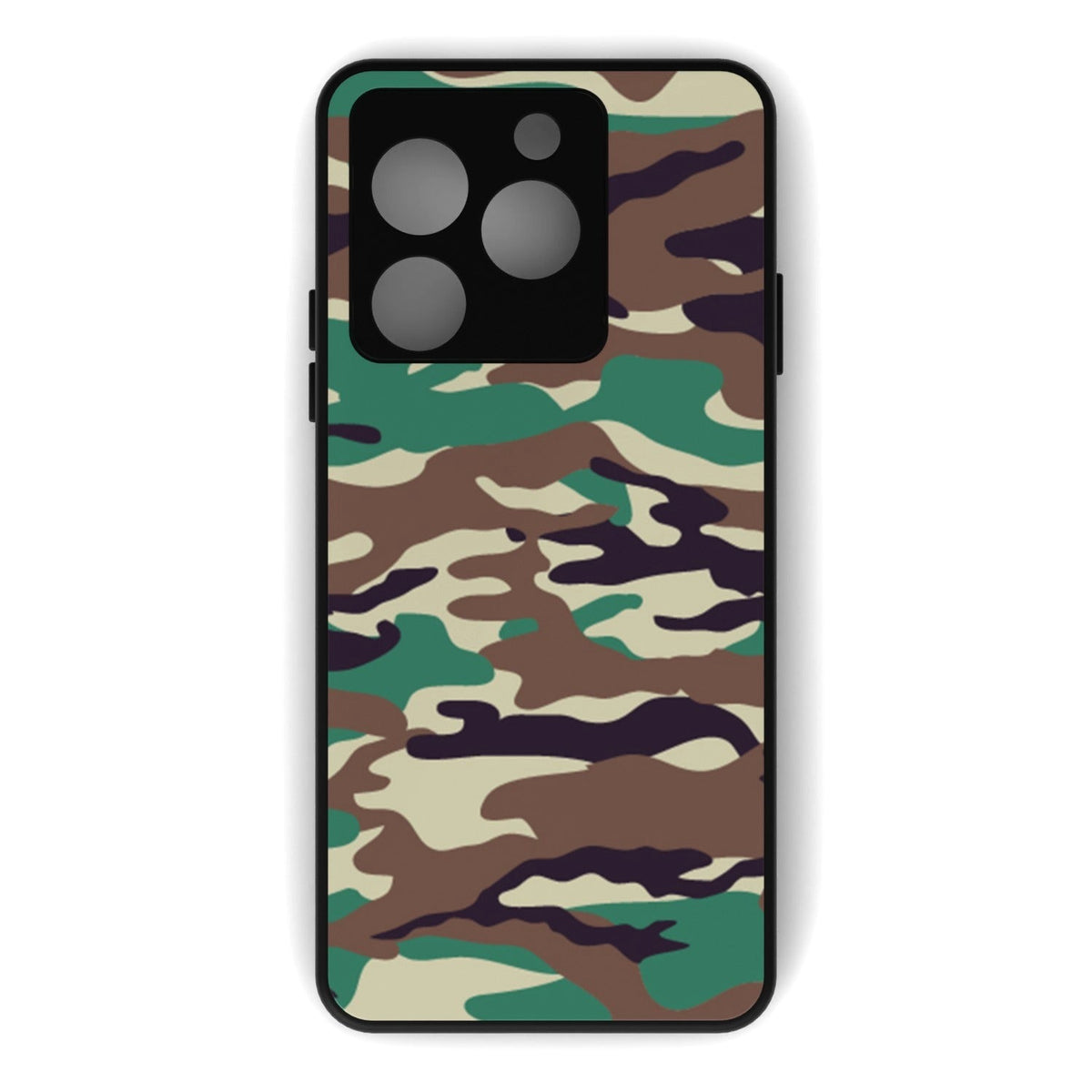 Wild Camo printed metal phone case - flat back view