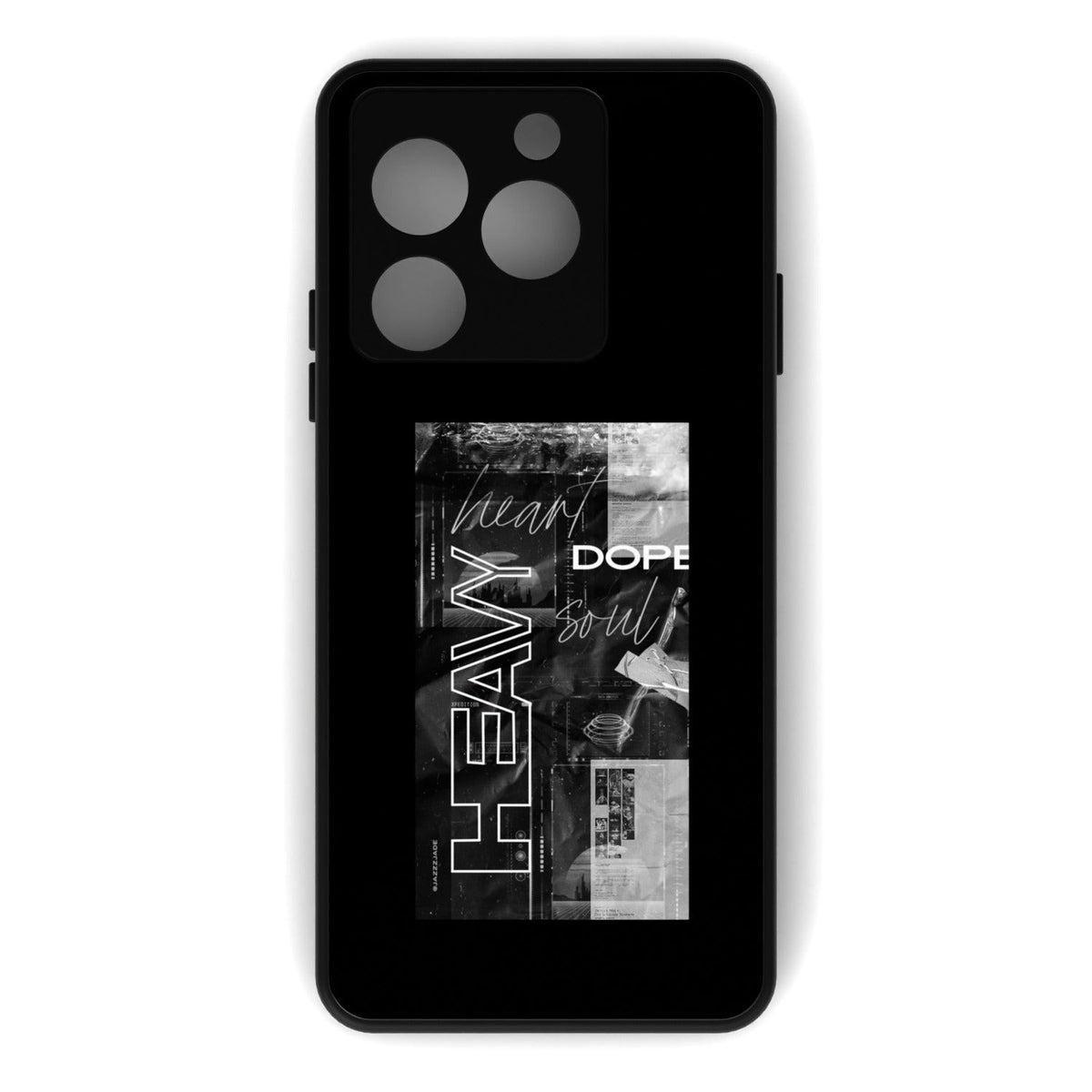 Heavy printed metal phone case - flat back view