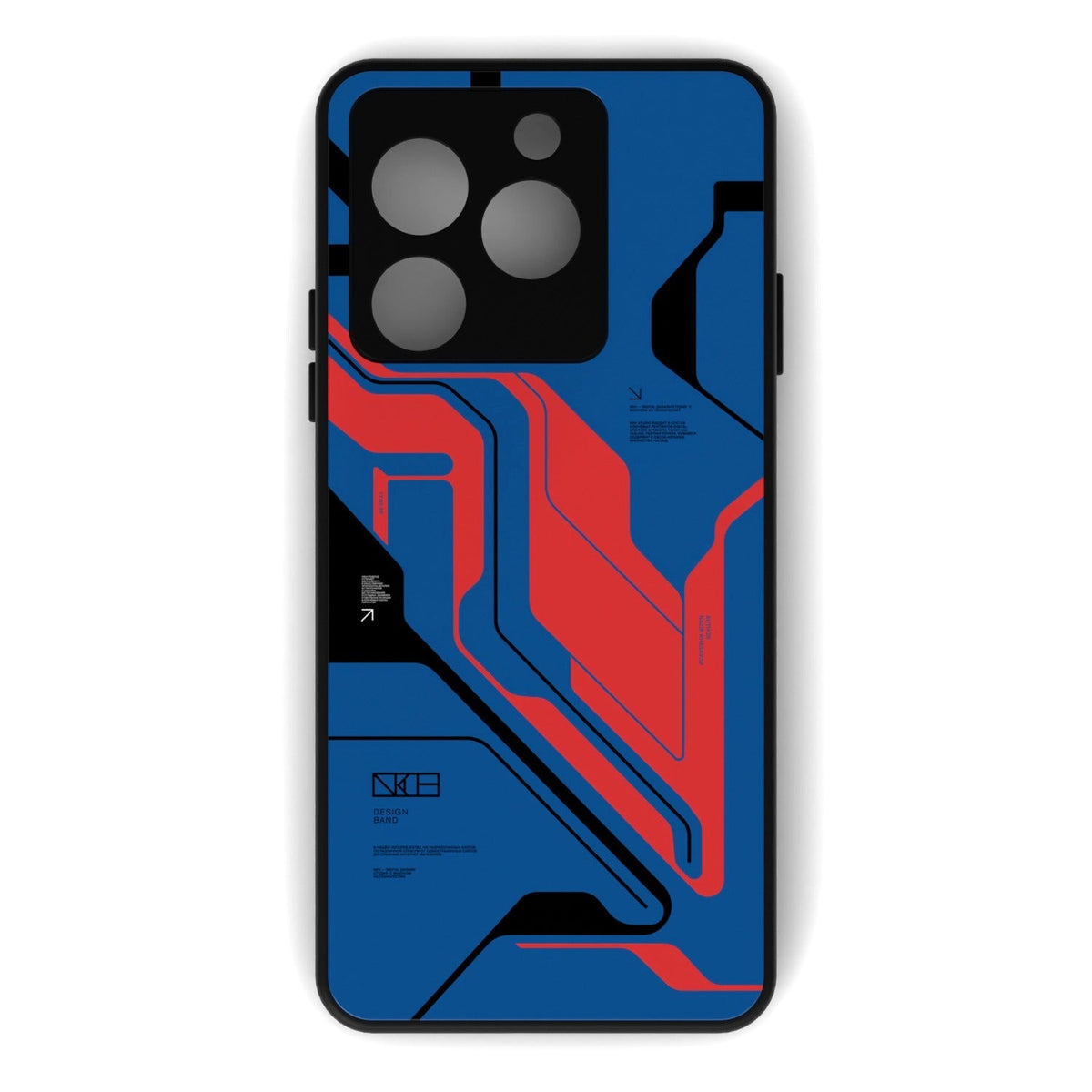 Prime Blue printed metal phone case - flat back view