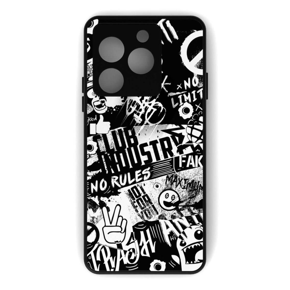 No limits printed metal phone case - flat back view