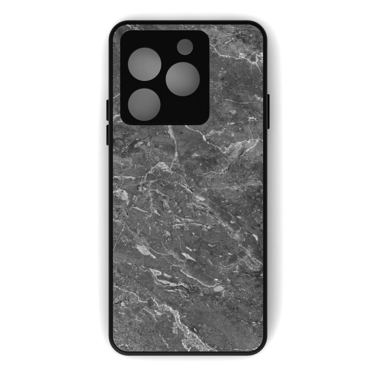 Onyx Marble printed metal phone case - flat back view