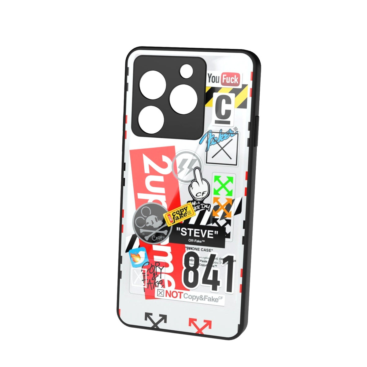 OffPreme printed metal phone case - floating back view