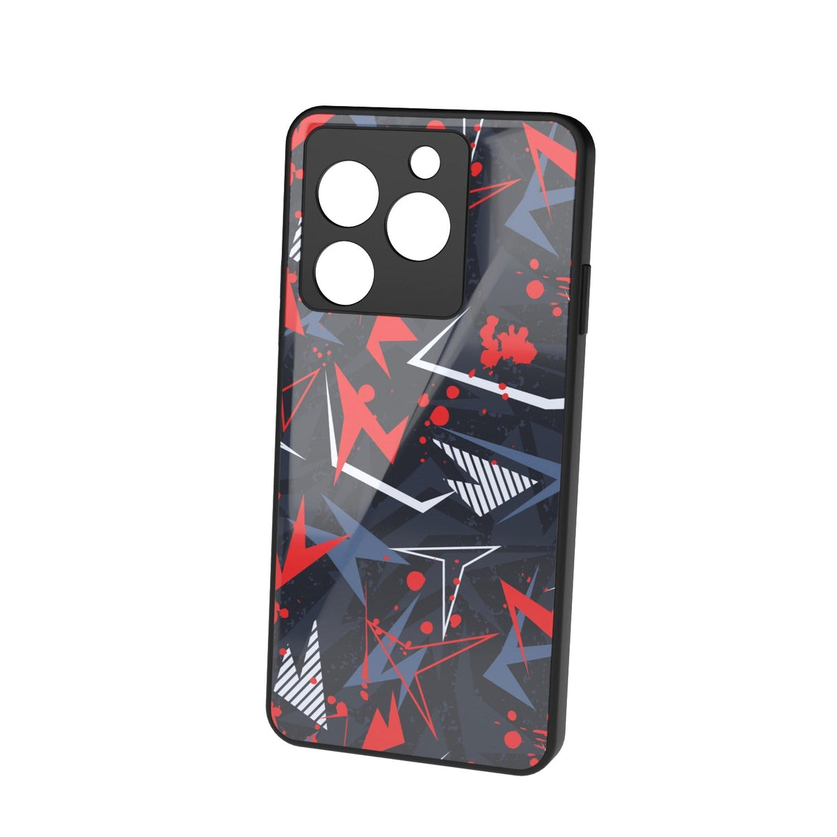 Abstraxx R printed metal phone case - floating back view