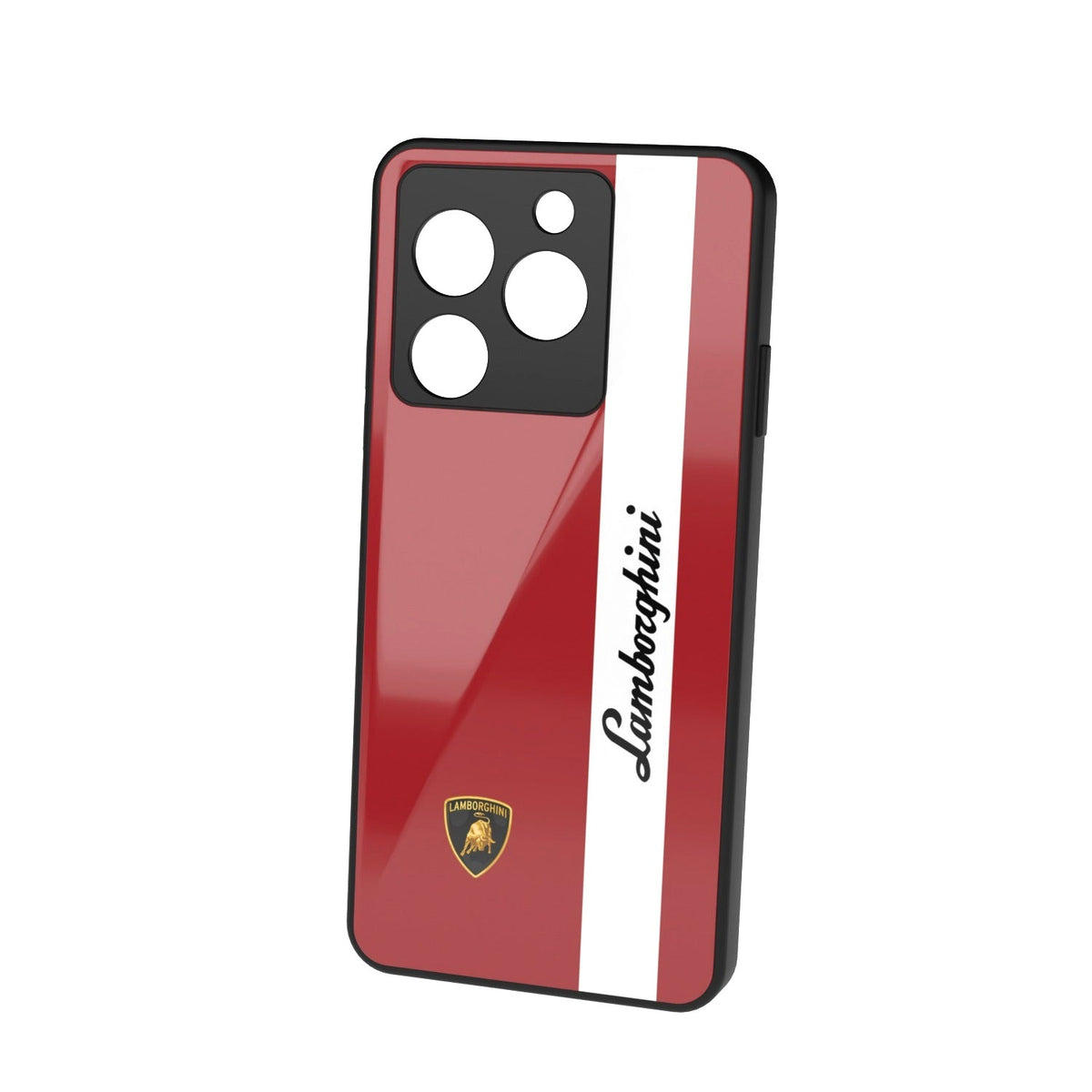 Ruby Racer printed metal phone case - floating back view
