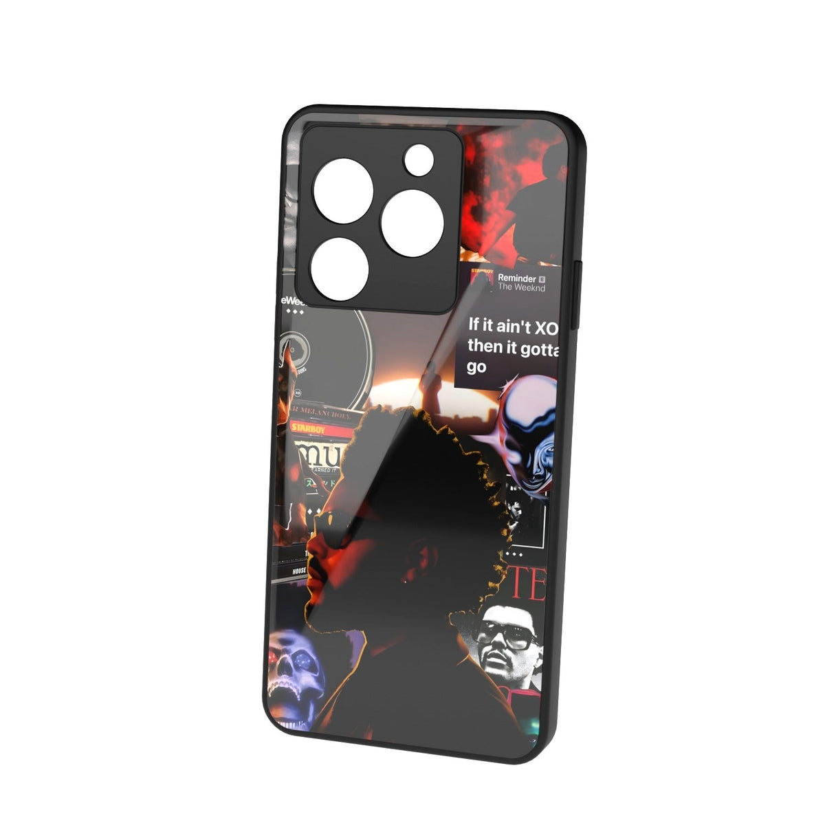 Symphony printed metal phone case - floating back view