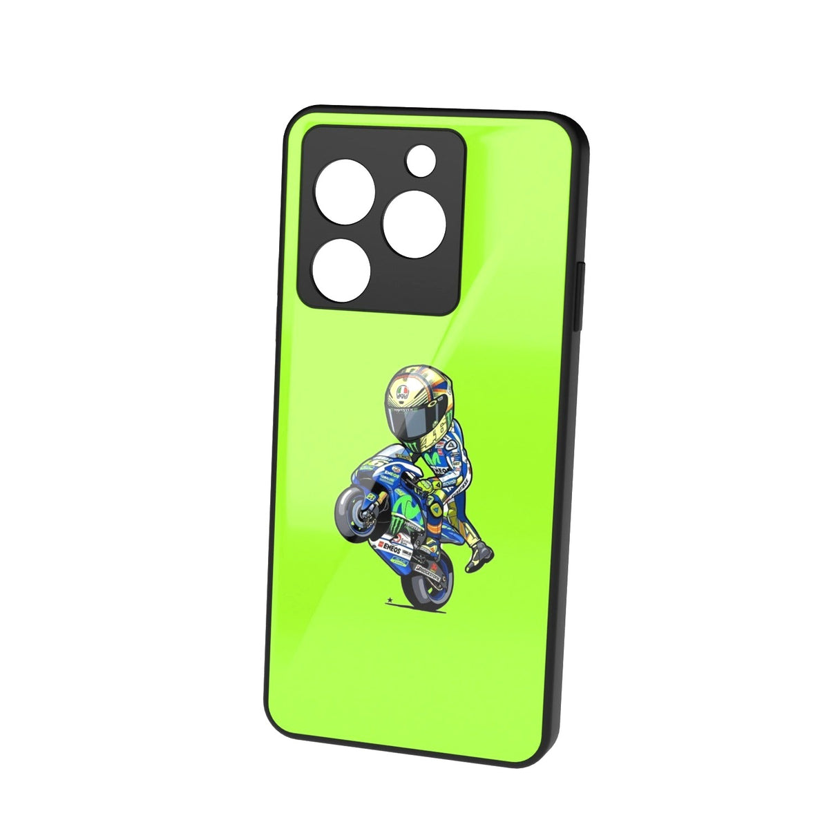 VR46 printed metal phone case - floating back view