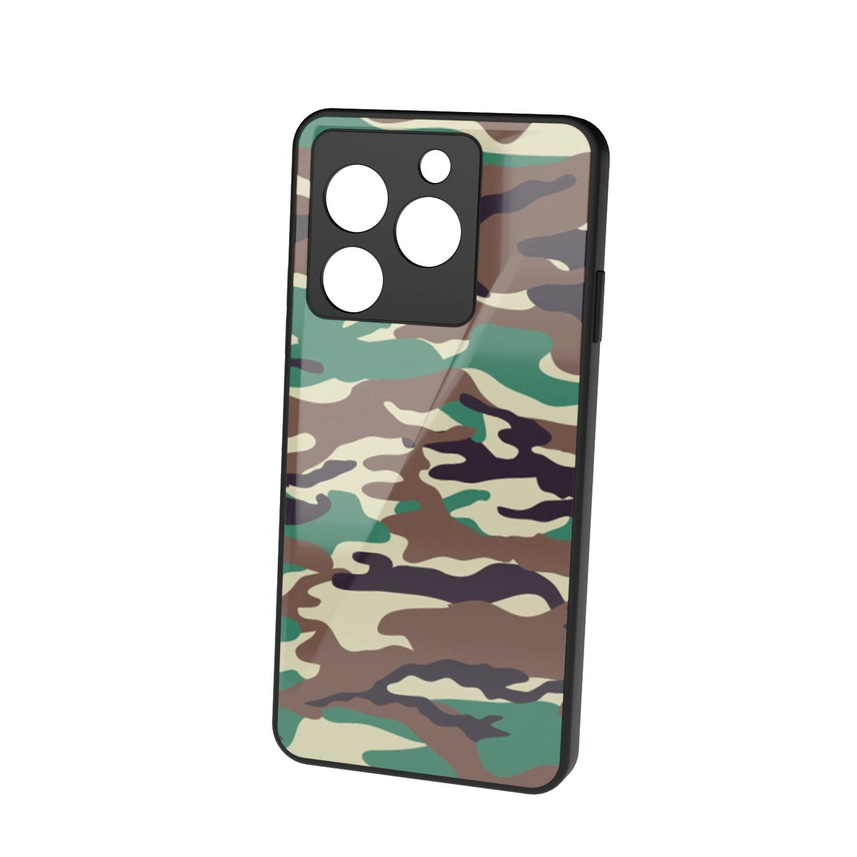 Wild Camo printed metal phone case - floating back view