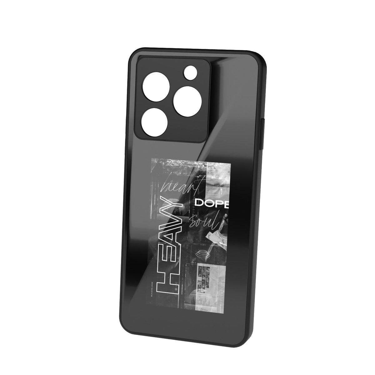 Heavy printed metal phone case - floating back view