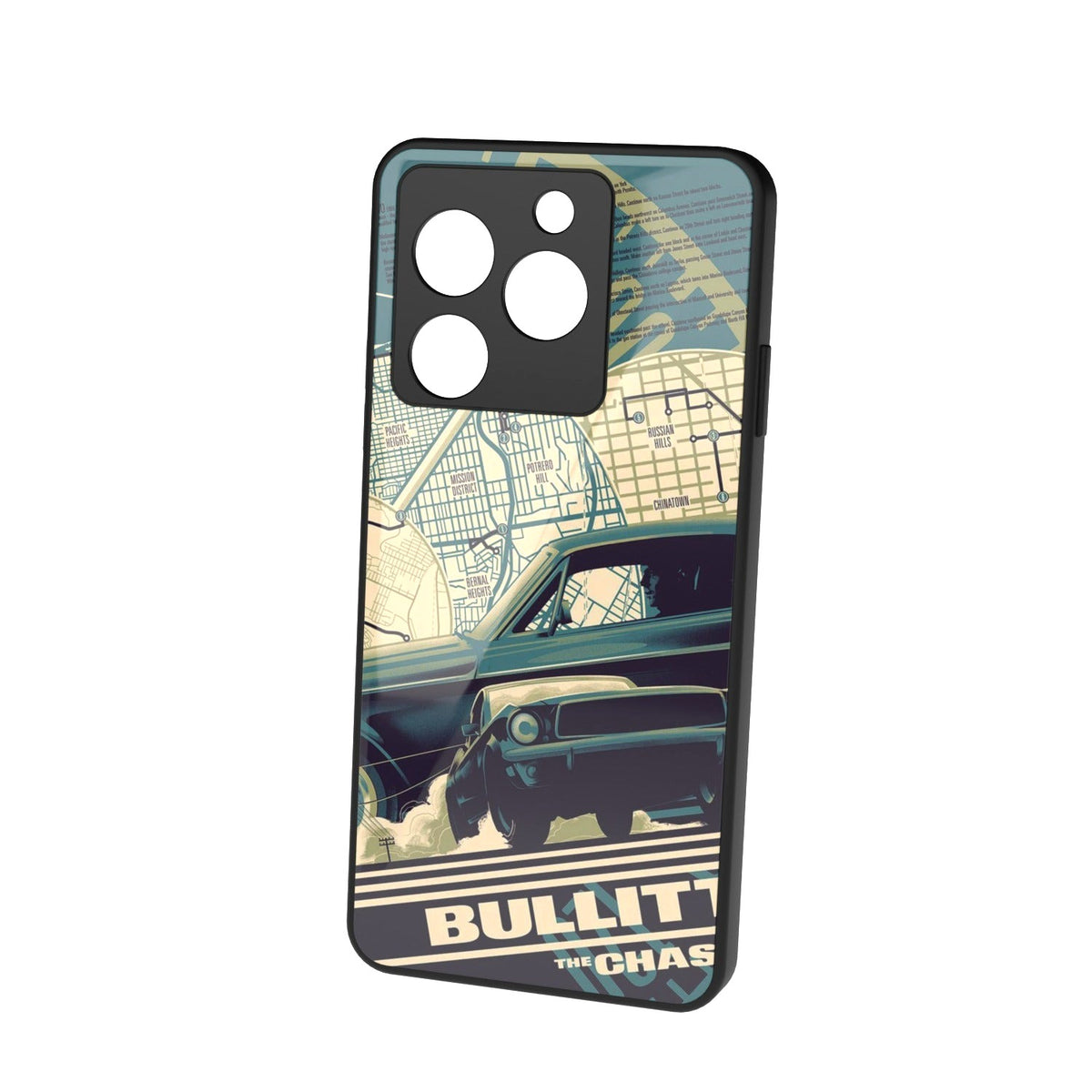 Speedster printed metal phone case - floating back view