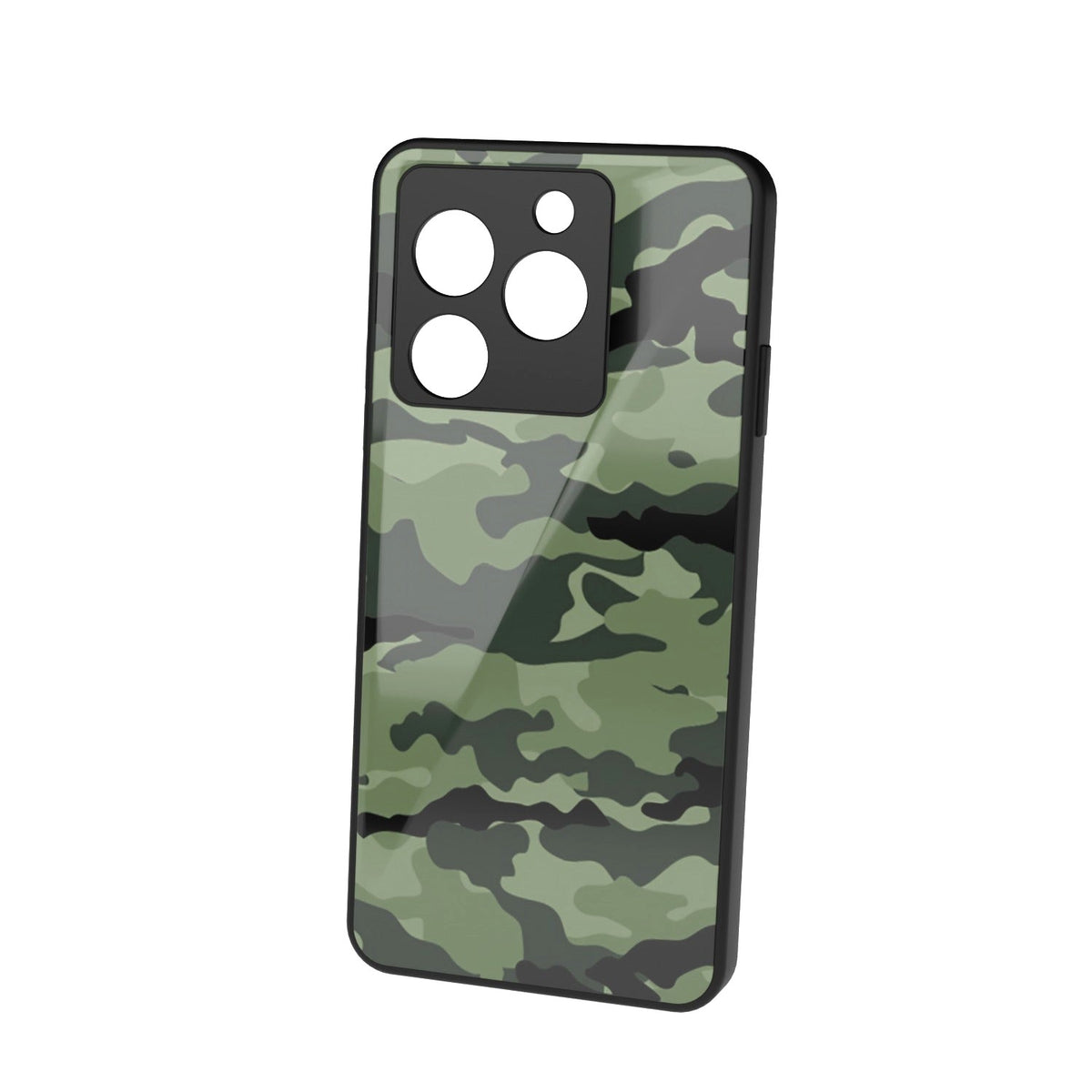 Cammando Camo printed metal phone case - floating back view