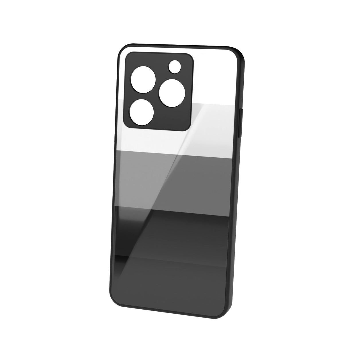 Palette White printed metal phone case - floating back view