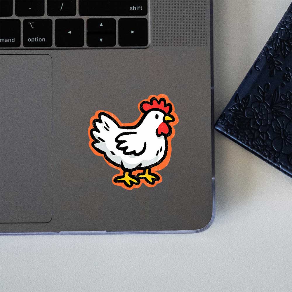 Funny Chicken Handdrawn Sticker