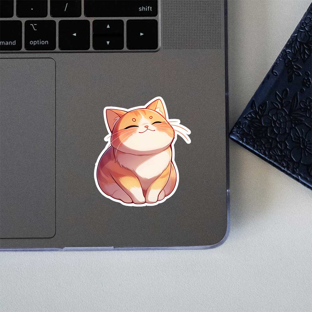 Cute Orange Cat Happy Smile Sticker
