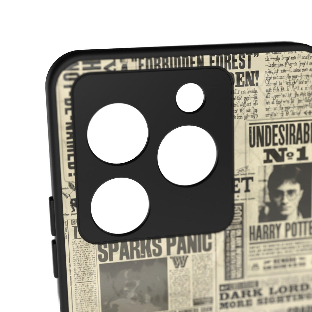 Daily Prophet printed metal phone case - camera close-up