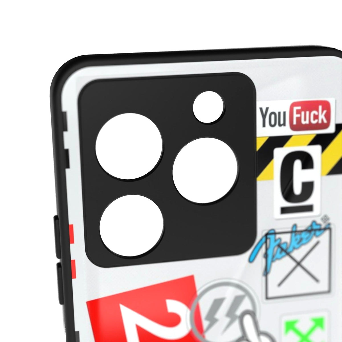 OffPreme printed metal phone case - camera close-up