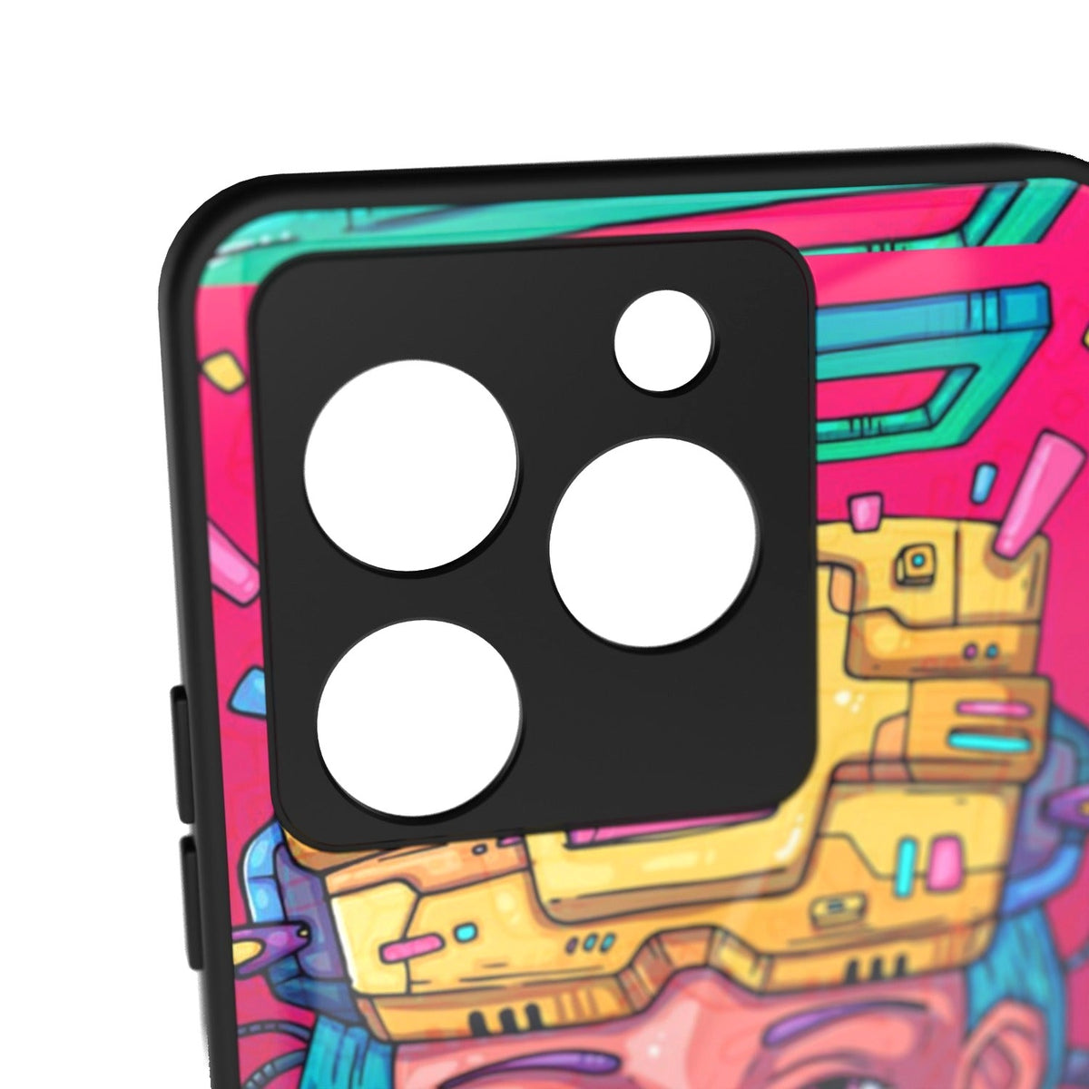 Cyberguy printed metal phone case - camera close-up