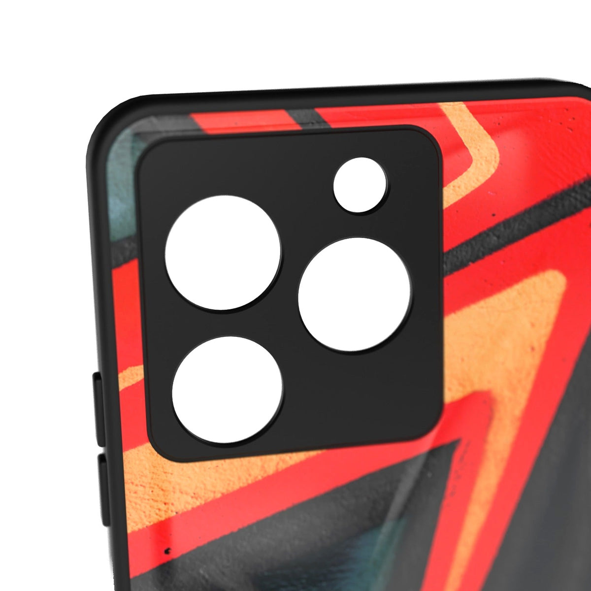 Plasma printed metal phone case - camera close-up