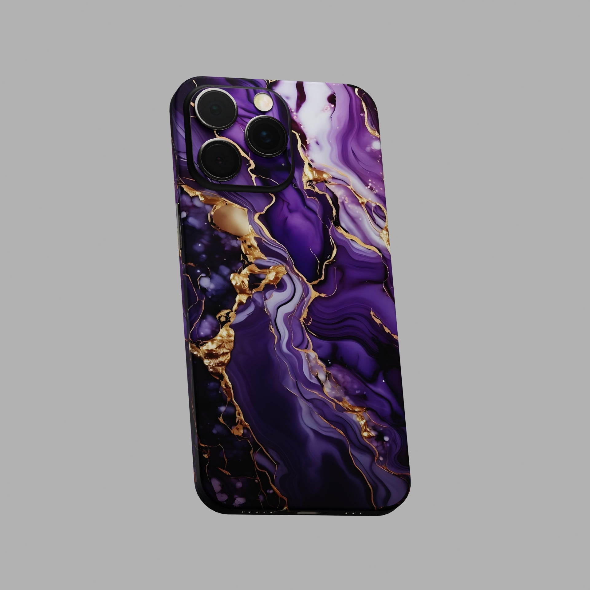 Purple Gold Vein Mobile Skins & Wraps