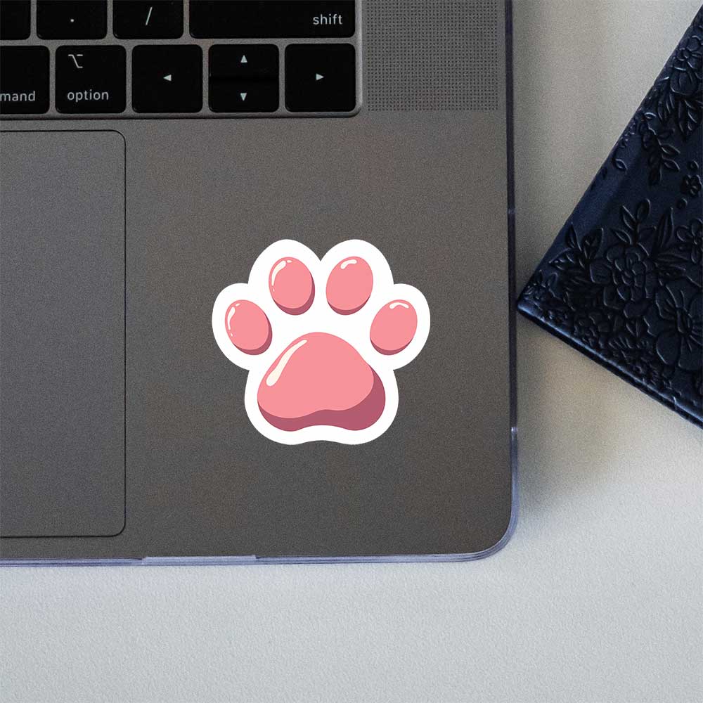 Pink Cute Paw Sticker