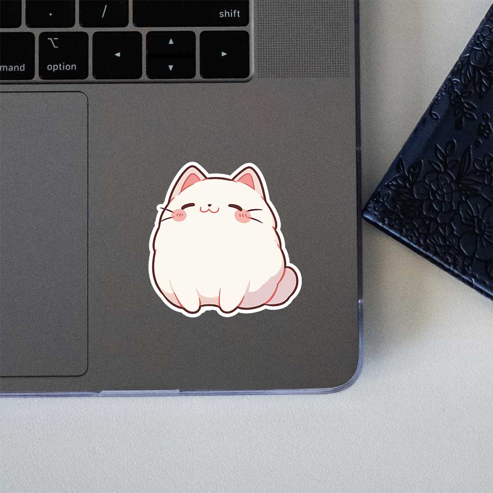 Cool White Cat Sticker