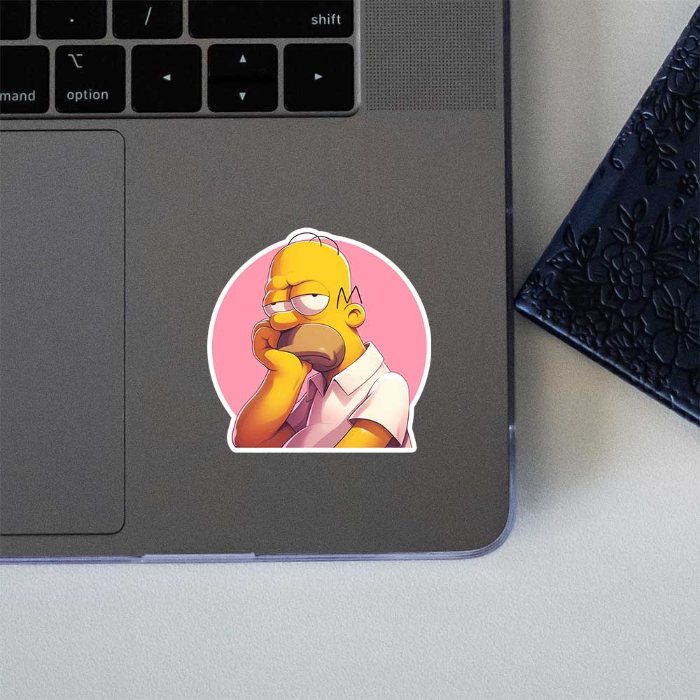 Bored Homer Simpson Cartoon Sticker