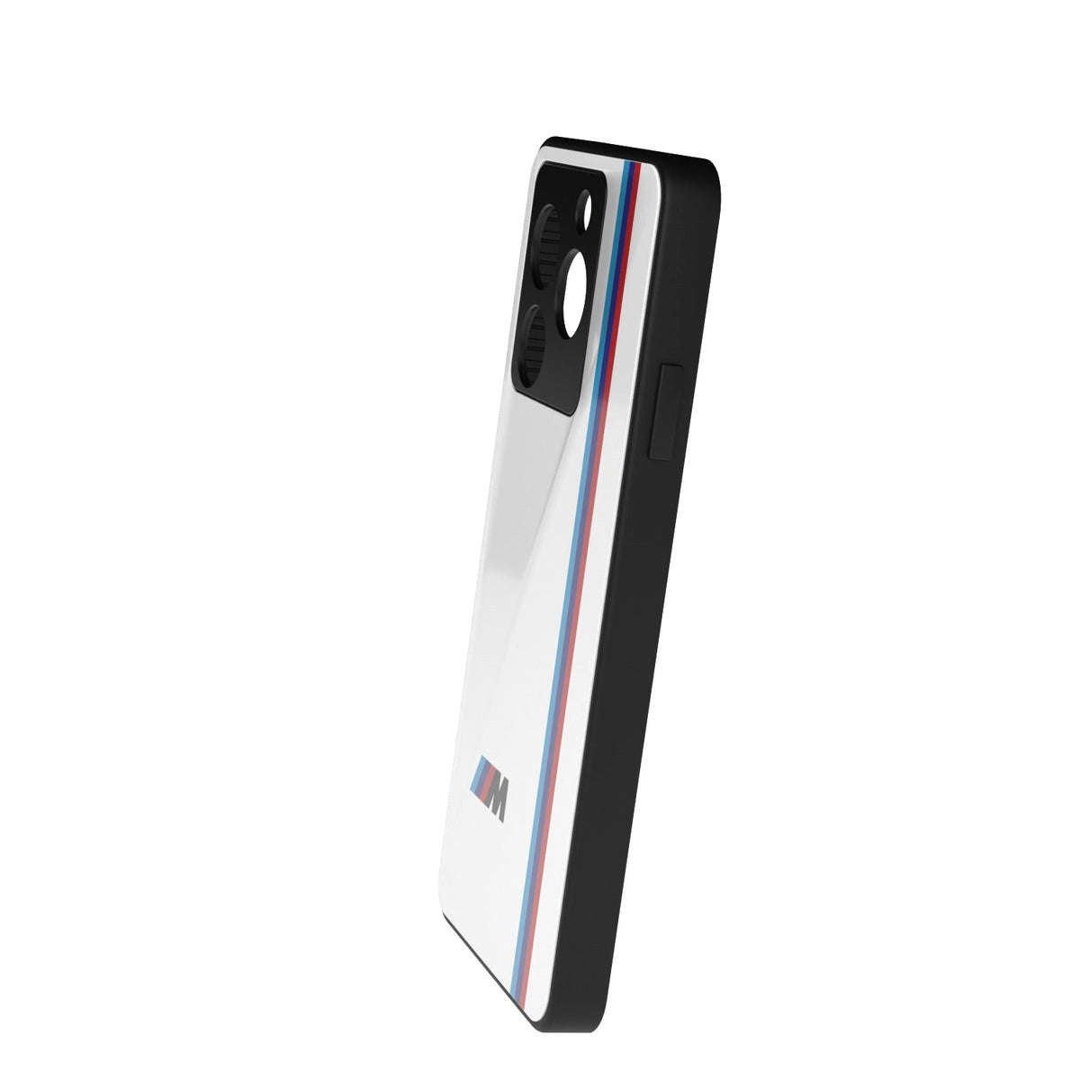 M Sport white printed metal phone case - side view