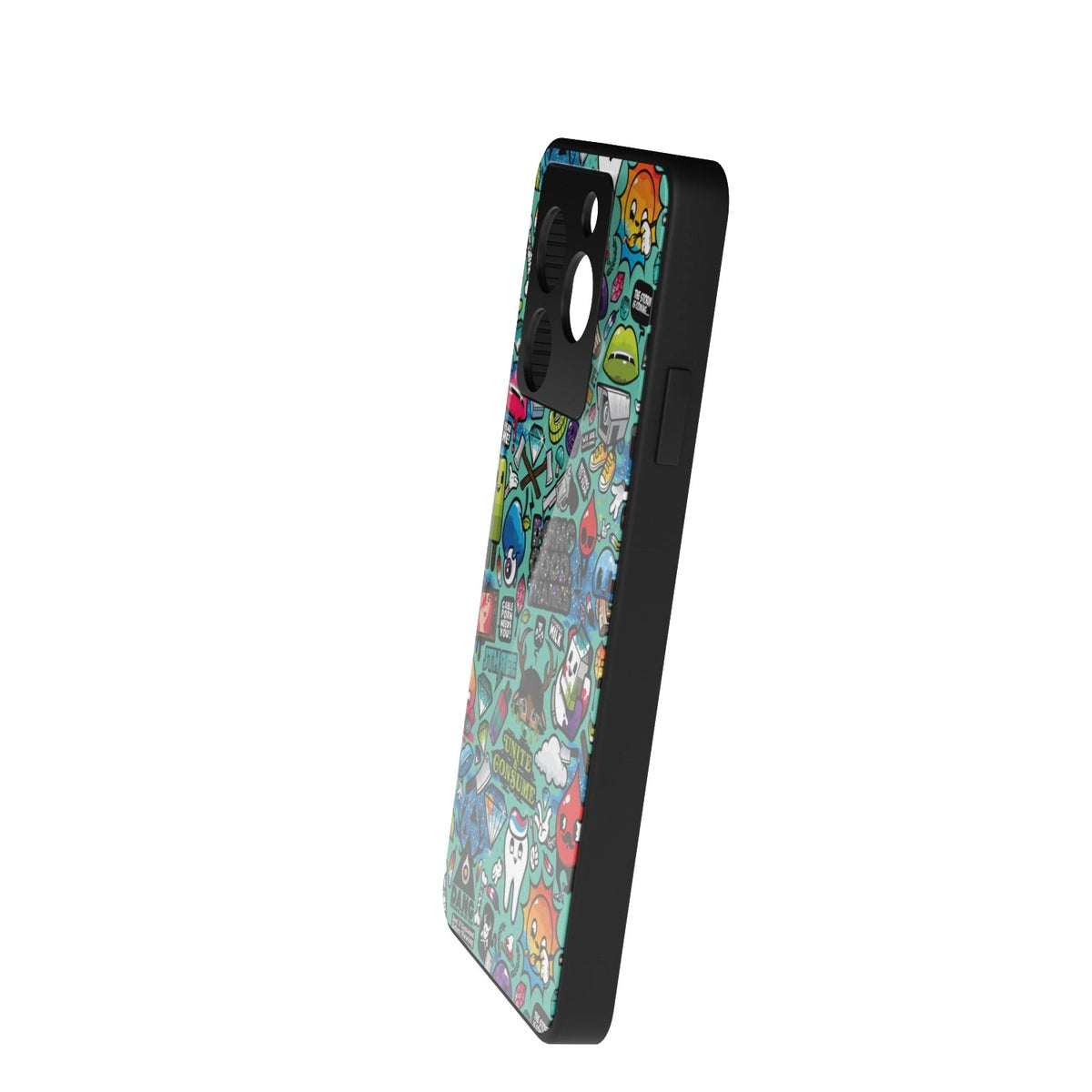 Bluesketch printed metal phone case - side view