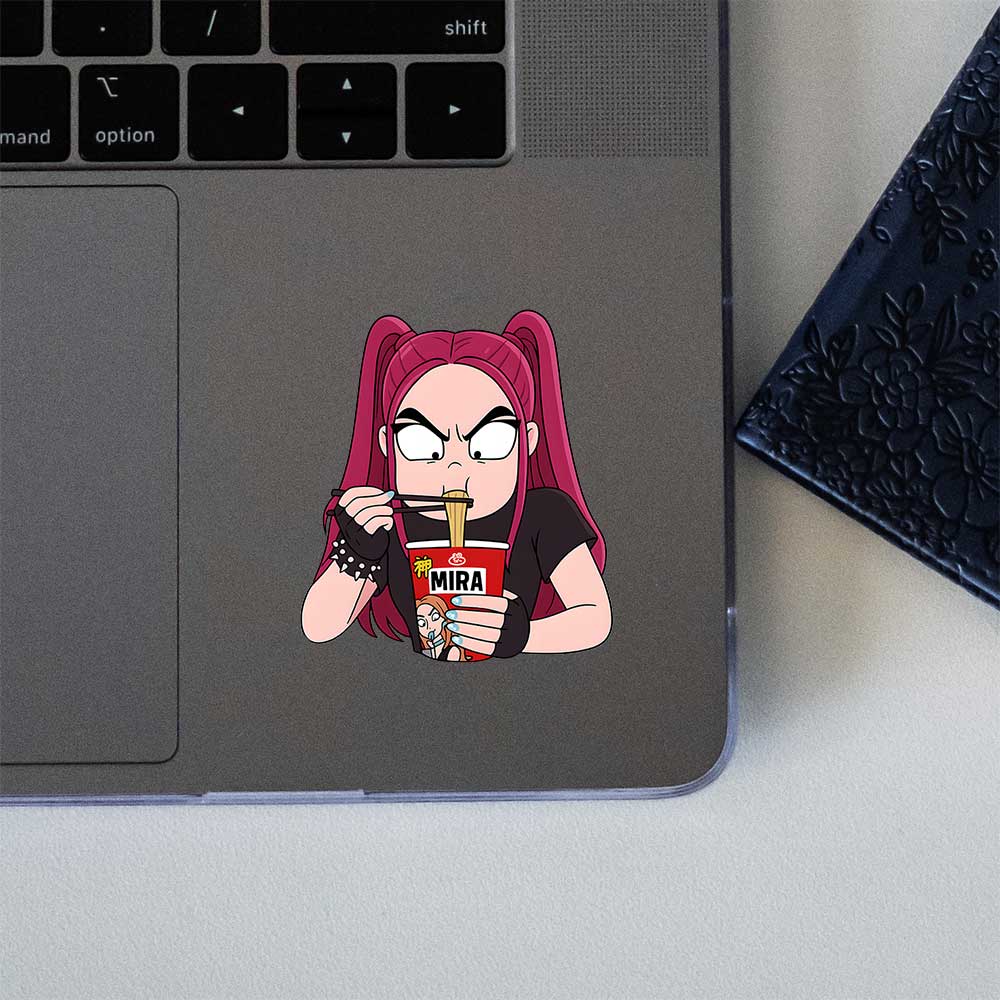 Kpop Demon Hunters Mira Eating Ramen Sticker