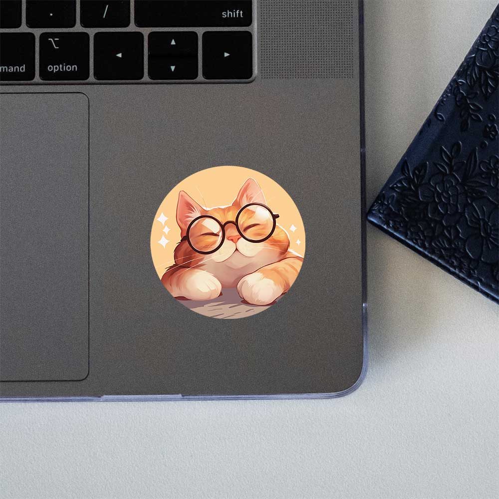 Funny Cat With Glasses Sticker