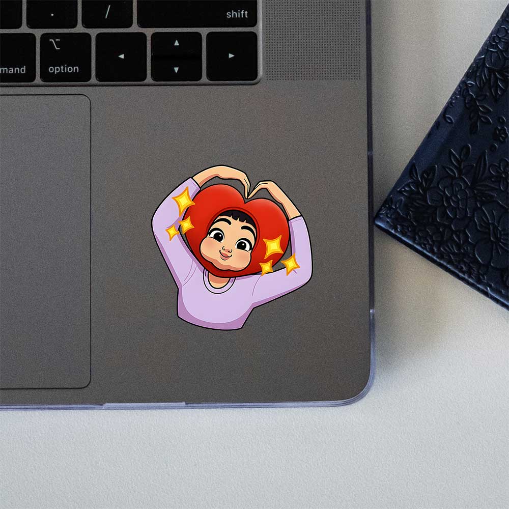 Kpop Demon Hunters Zoey Funny Heart Hat Sticker